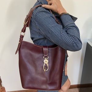 Genuine Leather bucket bag w/ wallet